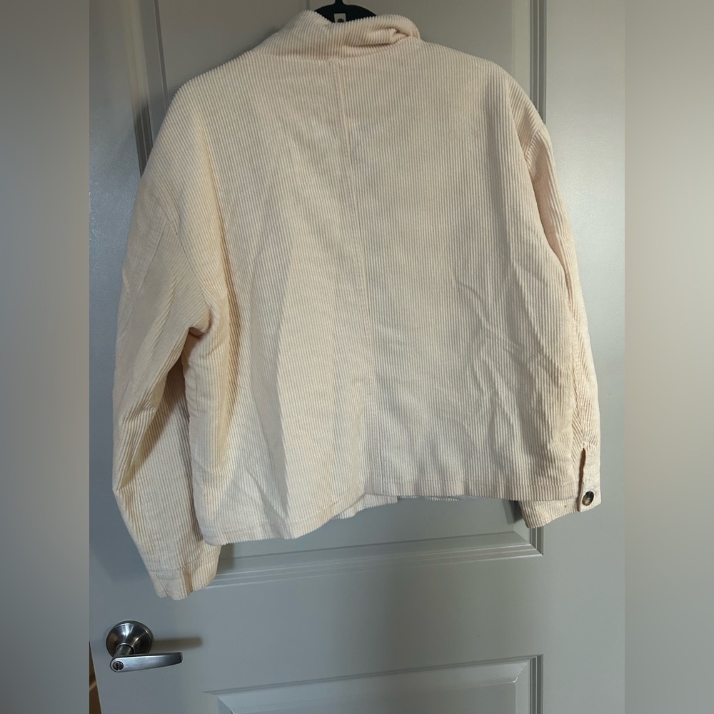 Bagatelle Coat l Cream Corduroy Chunky Chore Button Front l L - Picture 3 of 3